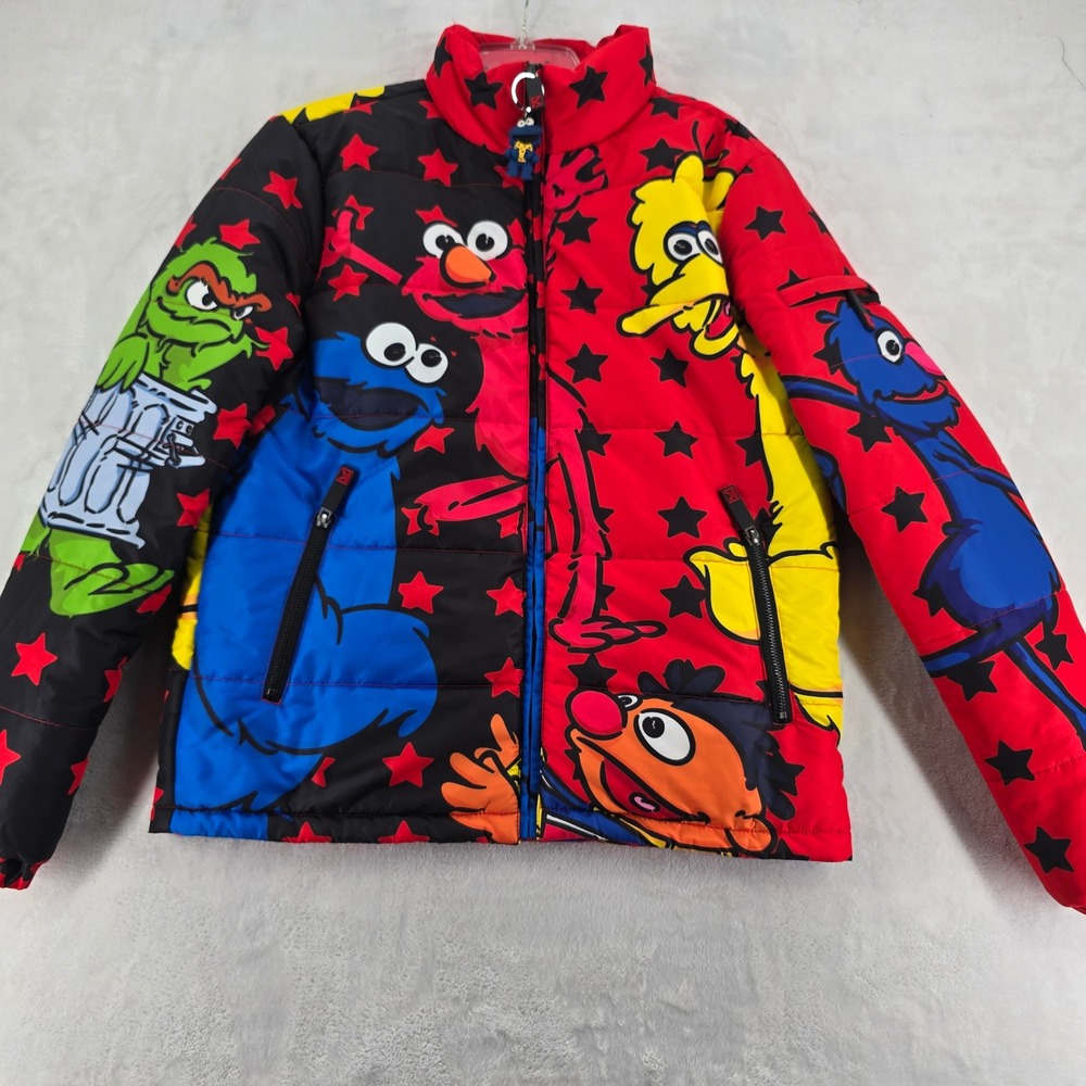 deKryptic Sesame Street Puffer Jacket Small Elmo Cookie Monster AR Streetwear